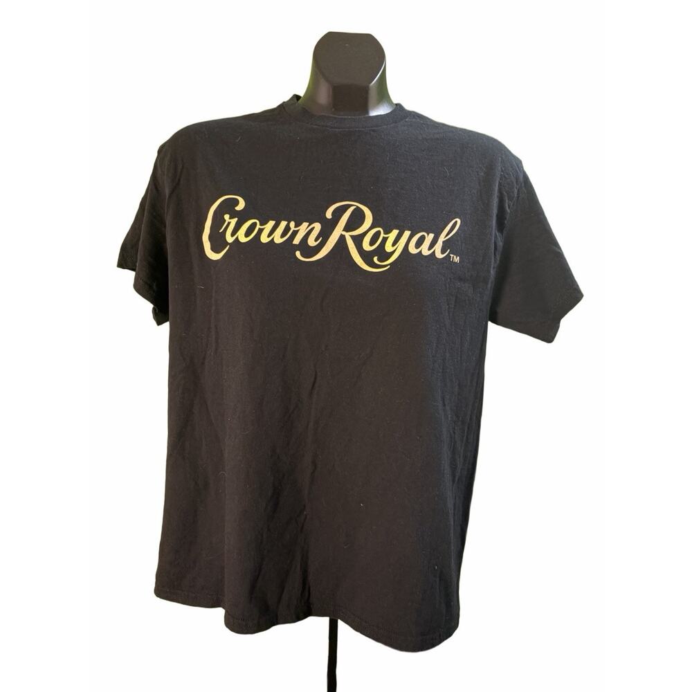 Crown Royal Graphic Tee Men’s M Black Gold Logo Whiskey Promo